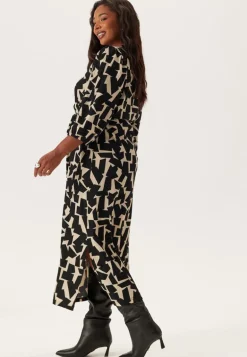 Structured Puff Sleeve Midi Dress