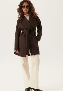 Vicooley Collar Belt Coat