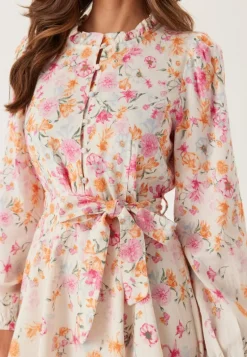 Vielma O-neck L/S SHORT DRESS