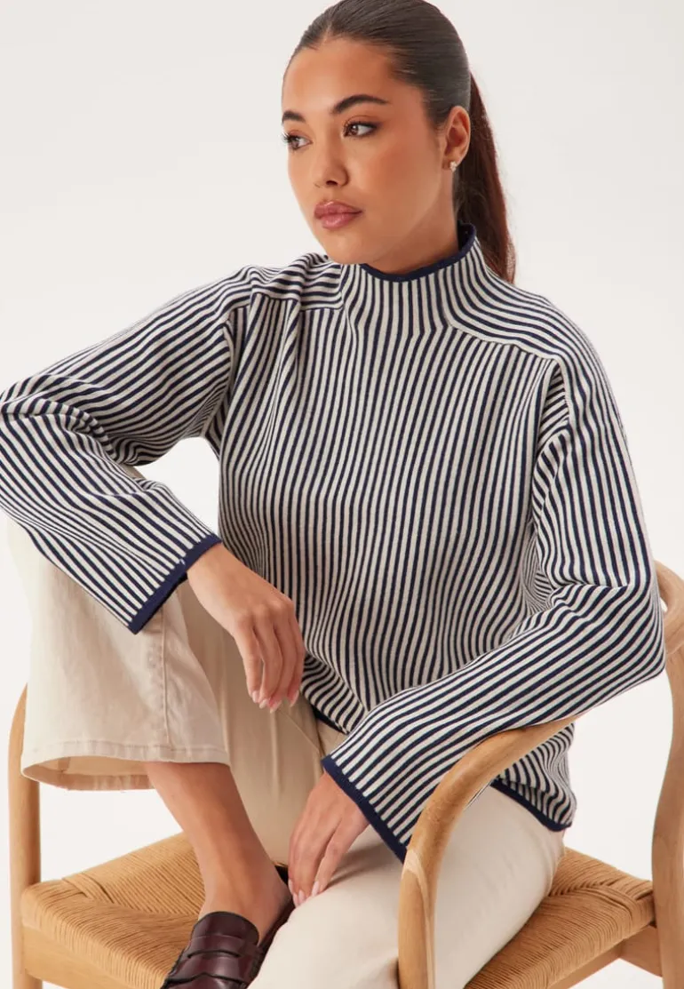 Vmgold Ls Highneck Pinstripe P