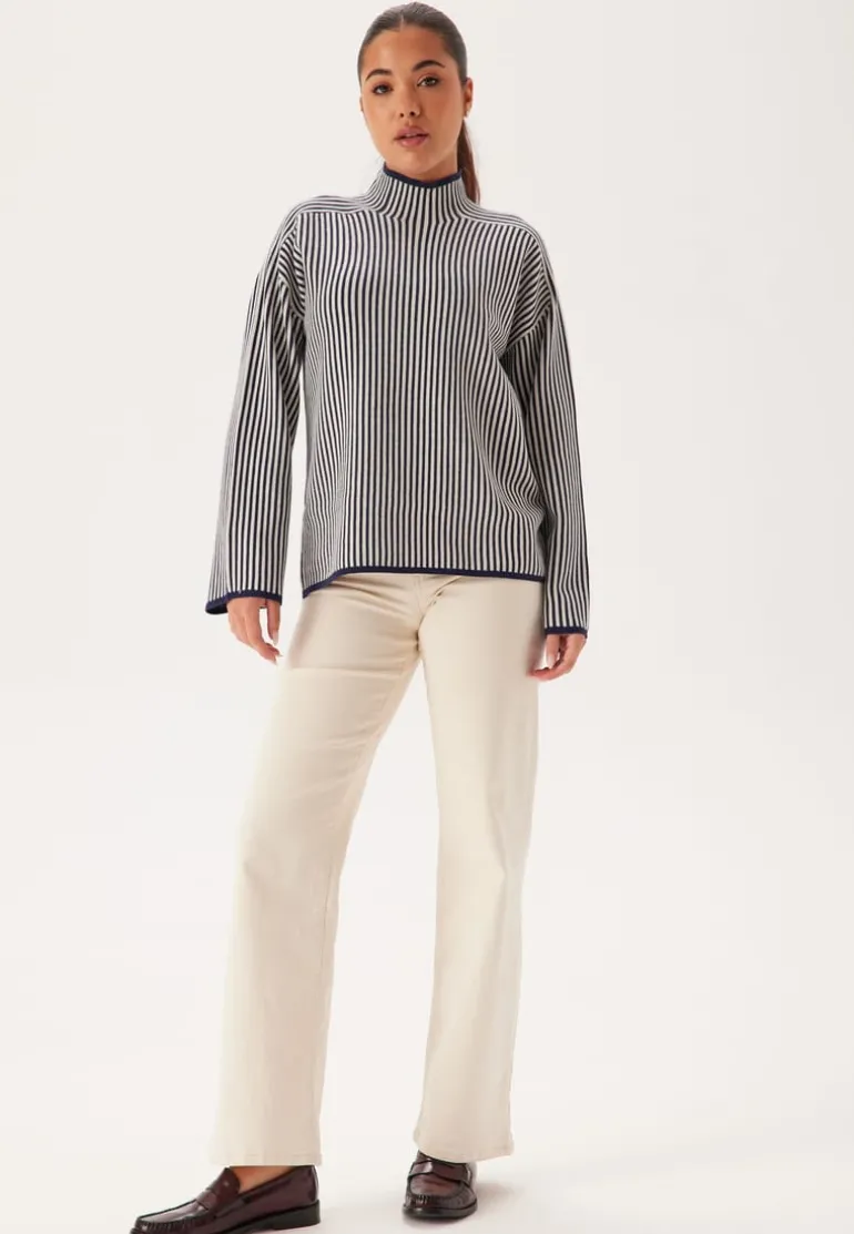 Vmgold Ls Highneck Pinstripe P