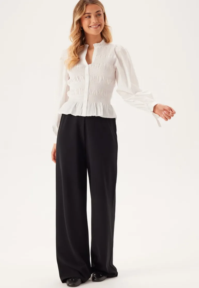 V-neck Cotton Smock Blouse