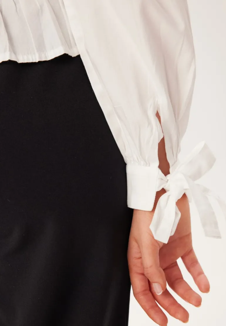 V-neck Cotton Smock Blouse