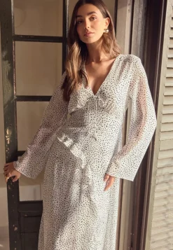 V-Neck Frill Dress