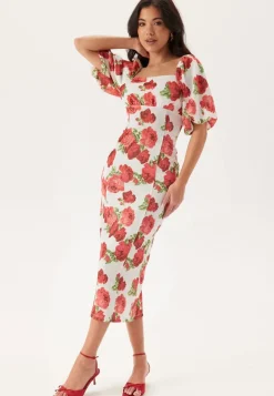 Volume Sleeve Midi Dress