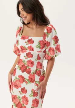 Volume Sleeve Midi Dress
