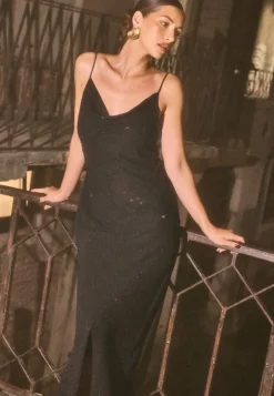 Waterfall Embellished Slip Ankle Dress