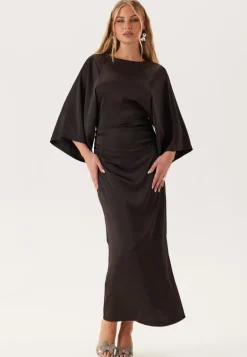 Wide Sleeve Satin Ankle Dress