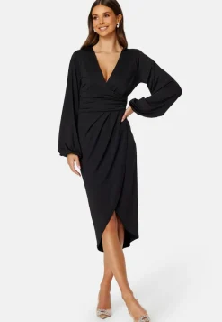 Wrap Stretchy Midi Dress