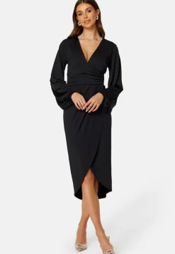 Wrap Stretchy Midi Dress